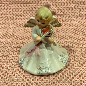 Vintage ceramic February angel